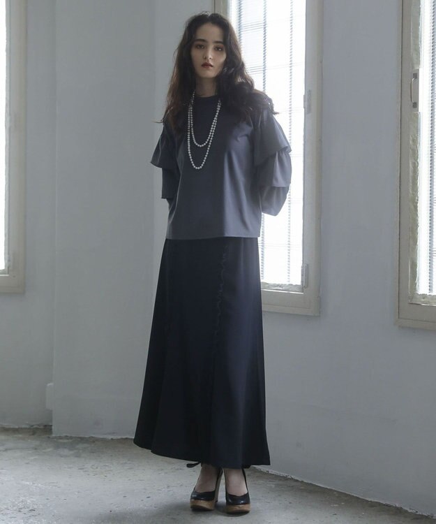 Green Parks ■ＥＳＣＡＲ　フリルスリーブプルオーバー Charcoal Gray