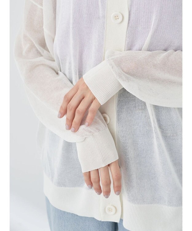 earth music&ecology シアーニットカーディガン White