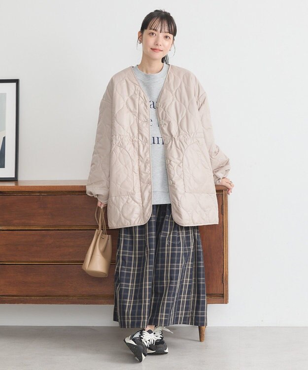 earth music&ecology キルティングハーフコート Beige