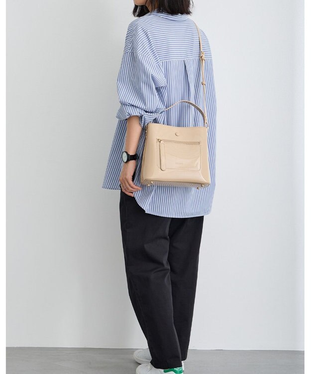 MioFIRANO スクエアエナメルハンドバッグ 2WAY　FIRANO フィラノ BEIGE