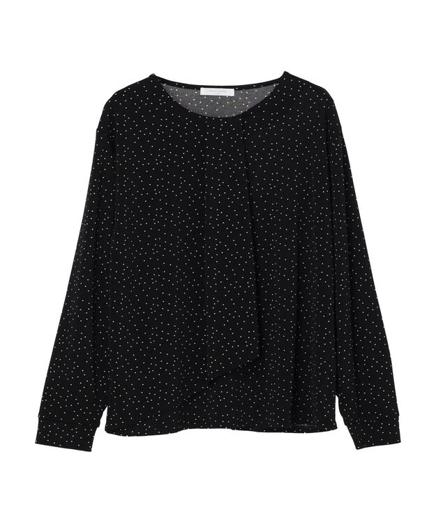 Green Parks ＢＰ　襟タック長袖ブラウソー Black