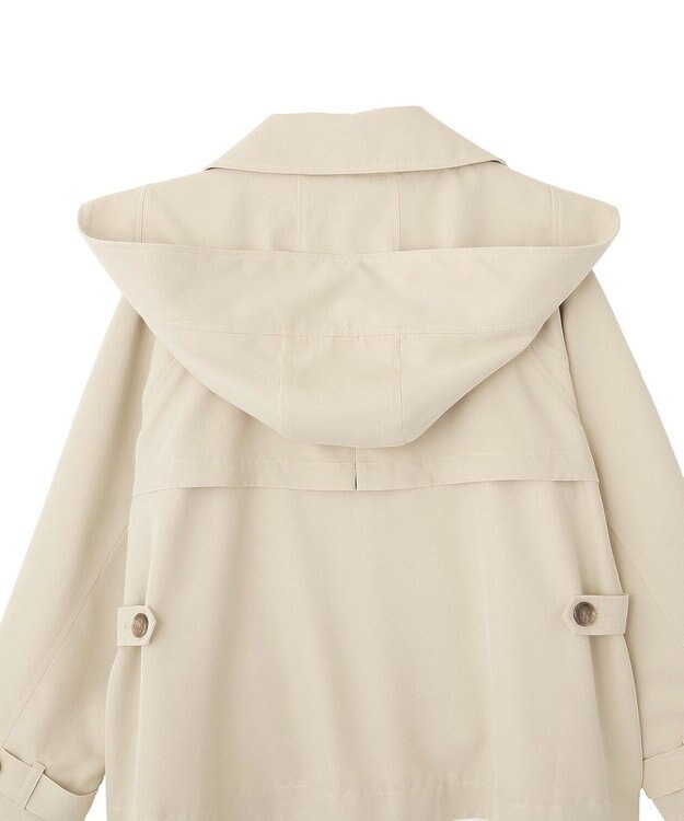 earth music&ecology 2WAYフードショートフレアトレンチ Beige