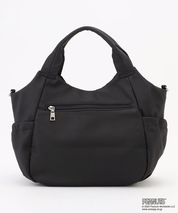 Y'SACCS SNOOPYデザイン サイドギャザー2wayトート　Mサイズ(スケートボード） ブラック