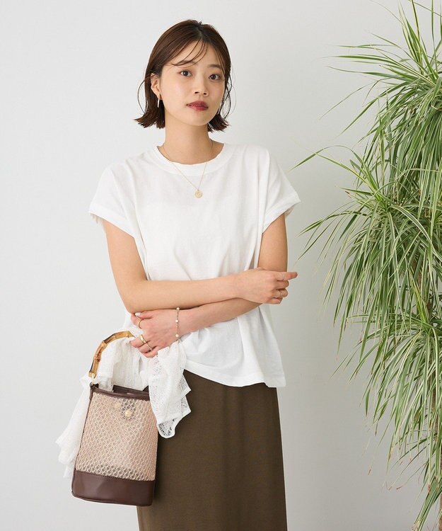 CRAFT STANDARD BOUTIQUE カットクレープクルーネックTシャツ White