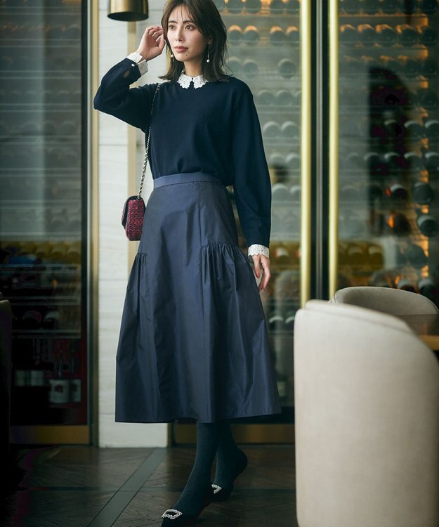 23区 【APPLAUDIR】ビジューフラットパンプス ブラック系