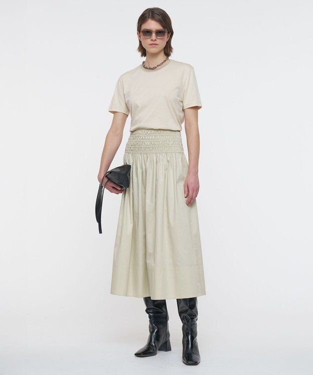 JOSEPH 【洗える】コットンサティーン　スカート Affogato