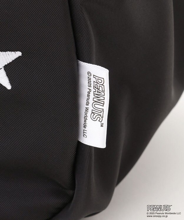 Y'SACCS SNOOPYデザイン サイドギャザー2wayトート　Mサイズ(スケートボード） ブラック