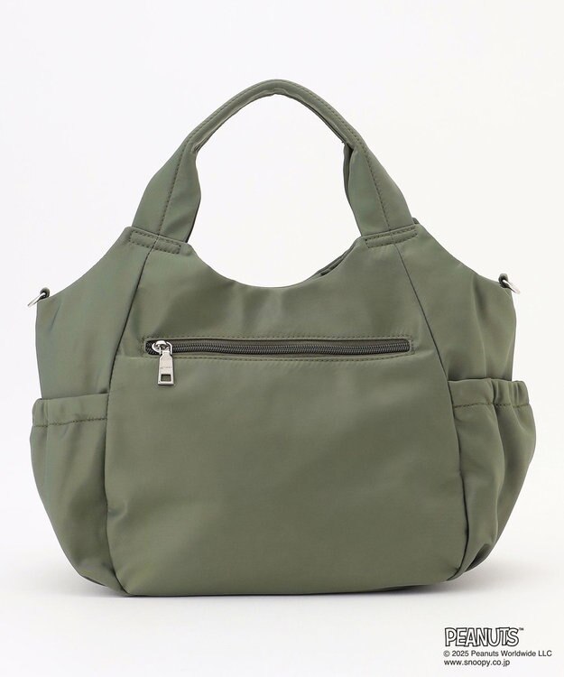 Y'SACCS SNOOPYデザイン サイドギャザー2wayトート　Mサイズ(スケートボード） カーキ