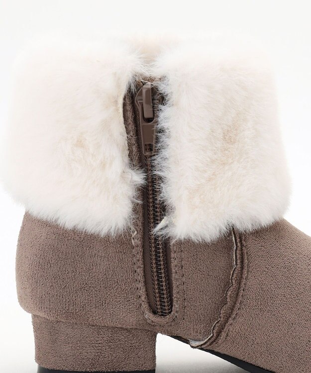ANY KIDS リボンフェイクファーブーツ ブラウン