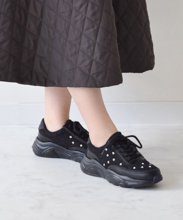 Bridget Birkin 【Bridget Birkin】キルティングストーンスニーカー ブラックコンビ