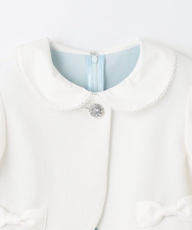 ANY KIDS 【2点セット】ジャケット＋シフォンプリーツワンピース サックスブルー