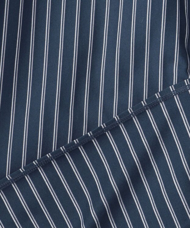 J.PRESS LADIES L ストライプジャージー シャツカラー カットソー ダルブルー系1