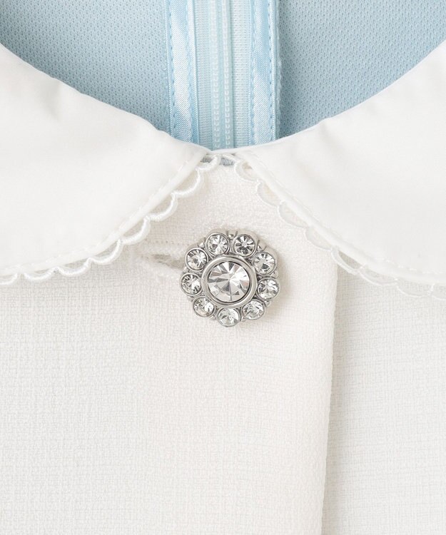 ANY KIDS 【2点セット】ジャケット＋シフォンプリーツワンピース サックスブルー