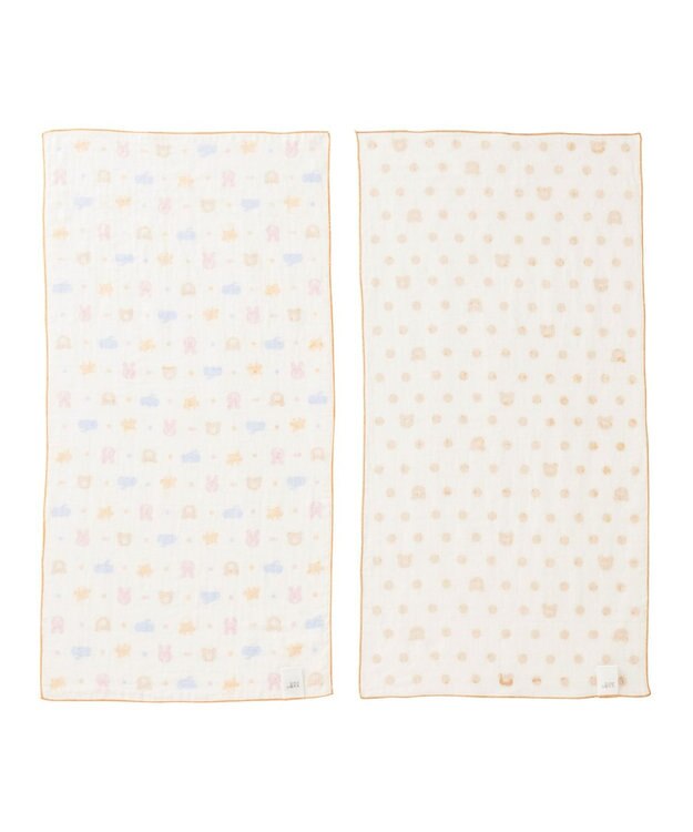 MIKI HOUSE HOT BISCUITS ガーゼタオル2枚組セット アイボリー