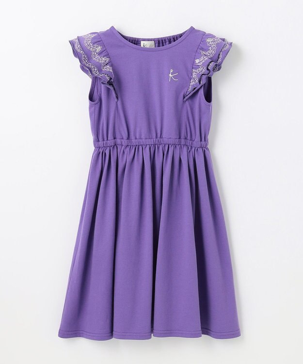 組曲 KIDS 【150-160cm】ビーチコーミングスカラップ ワンピース アクアリウムブルー系