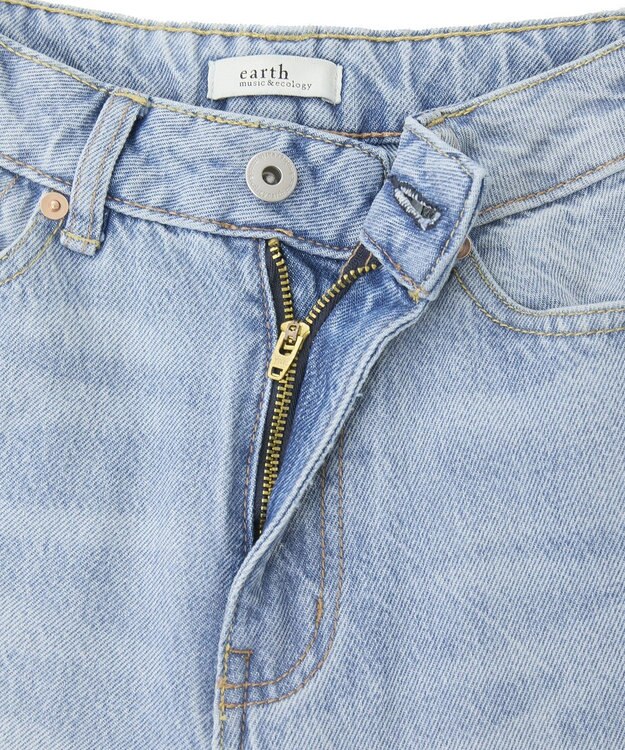 earth music&ecology 【セルフカット可】ワイドデニムパンツ Light Indigo