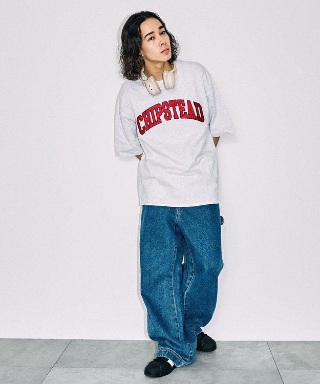 WEGO カレッジロゴBIGT（S） ライトグレー