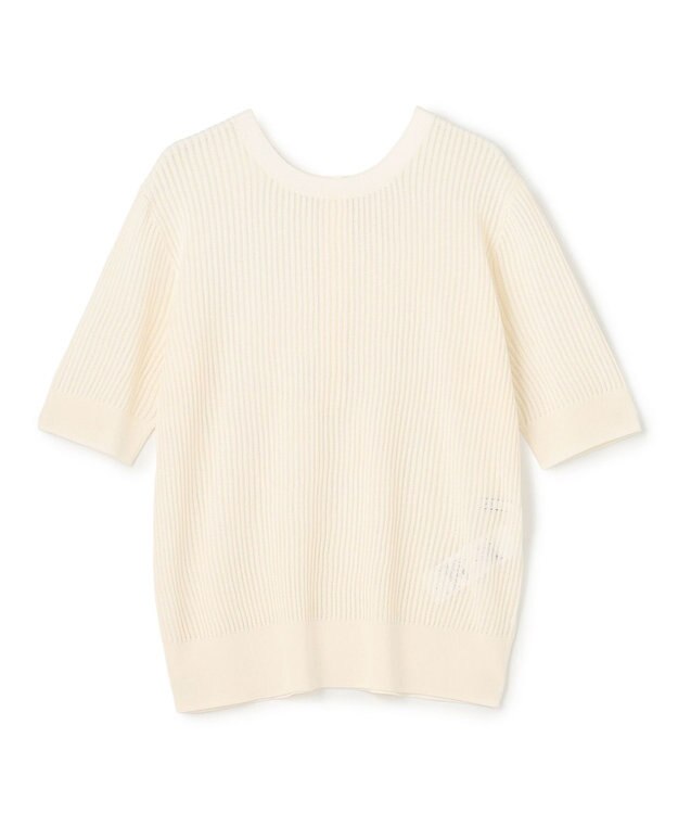 BEIGE， LEPIDO / 前後2WAY シアー編みニット Ecru