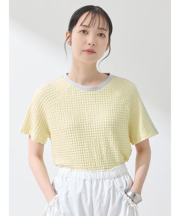 earth music&ecology ラインジャガードプルオーバー Yellow