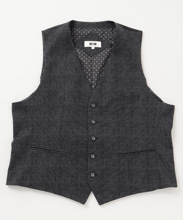 JOSEPH ABBOUD 【キングサイズ】ツィーディジャージー ベスト ネイビー系4