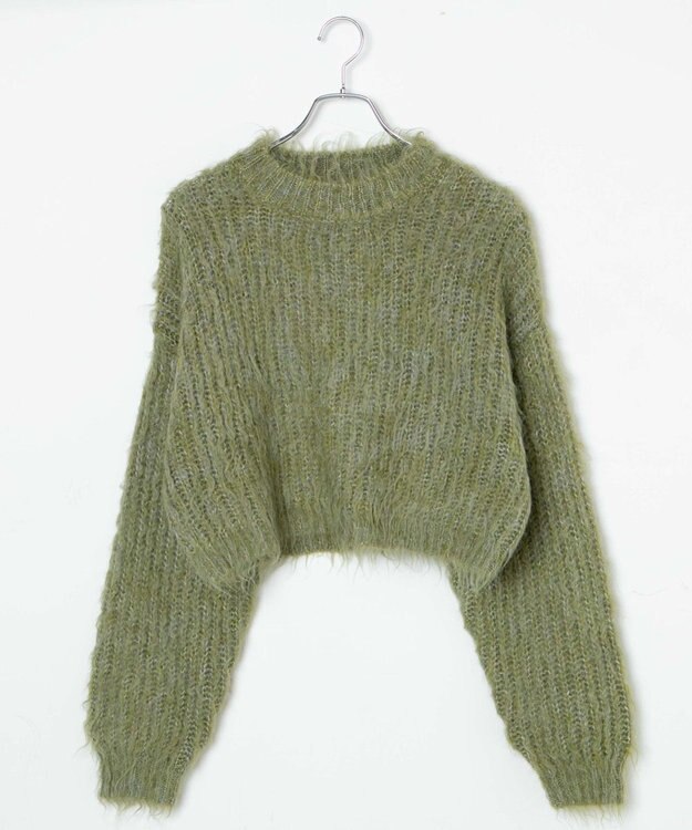 WEGO ブラッシュニットショートプルオーバー グリーン