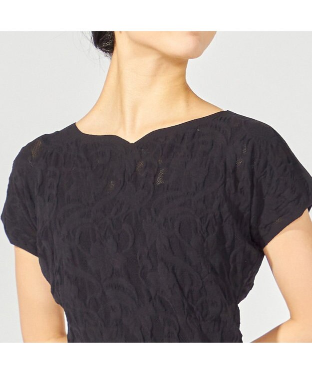 Chacott 【ノーソーイングニット】バレリーナネックコンパクトTシャツ ブラック