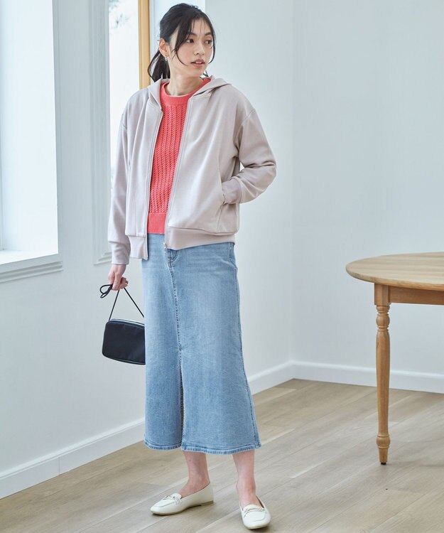 ANY 【洗濯機可/UVケア】ダンボールジップパーカー ライトグレー