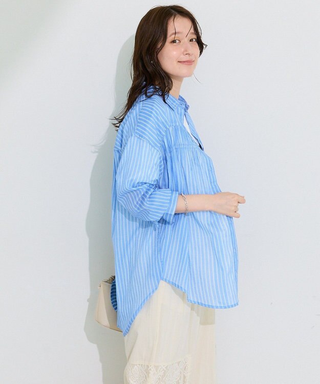 Green Parks 長袖ボイルシャツ Stripe