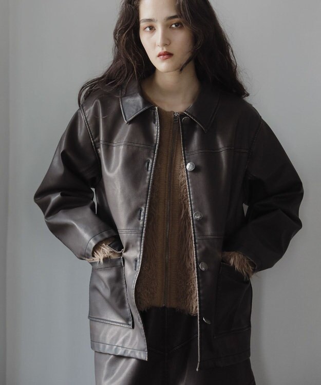 Green Parks ■ＥＳＣＡＲ　ウ゛ィンテージ調エコレザージャケット