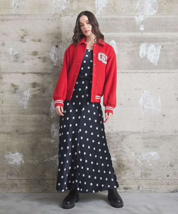 GRACE CONTINENTAL バーシティembジャケット レッド