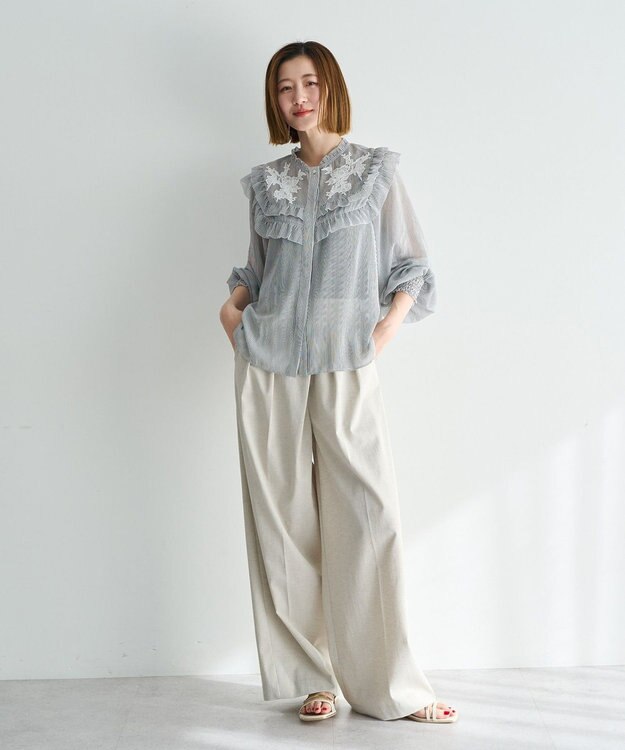 YECCA VECCA メタルホックワイドパンツ Light Beige