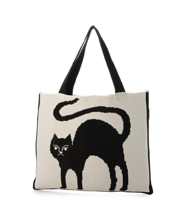 UNBILLION カシュカシュ cachecache / アニマルモチーフニットトート ブラックミックス