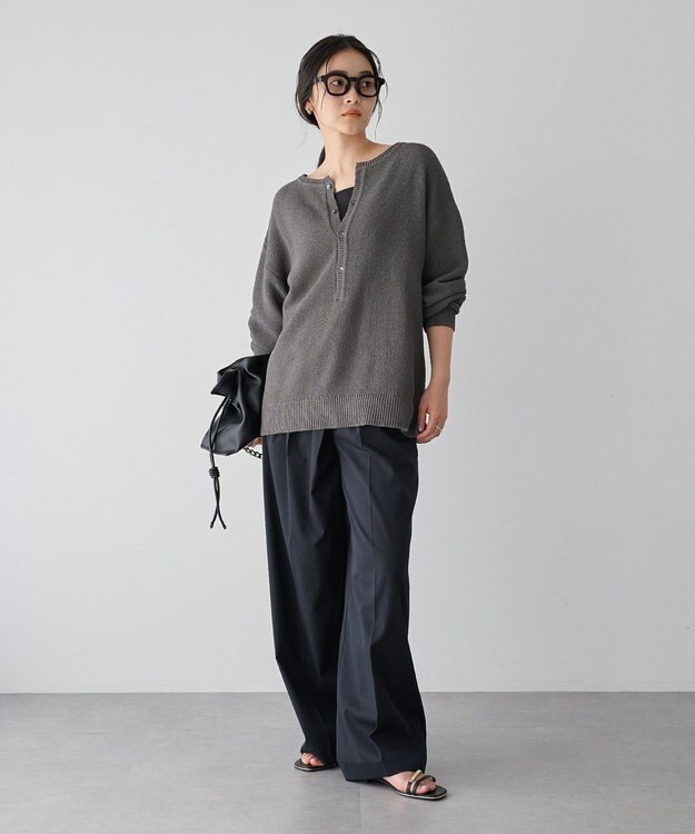 YECCA VECCA メタルホックワイドパンツ Black