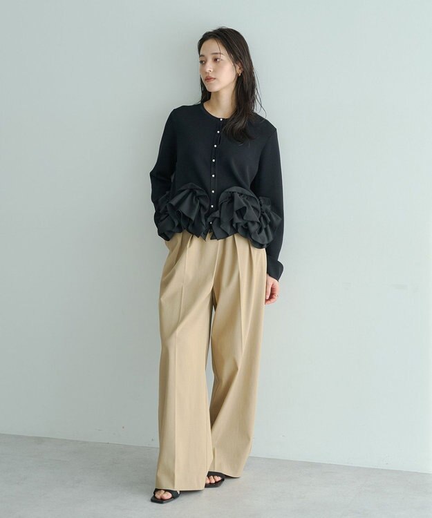 YECCA VECCA メタルホックワイドパンツ Beige