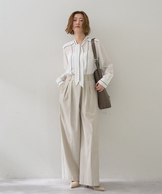 YECCA VECCA メタルホックワイドパンツ Light Beige