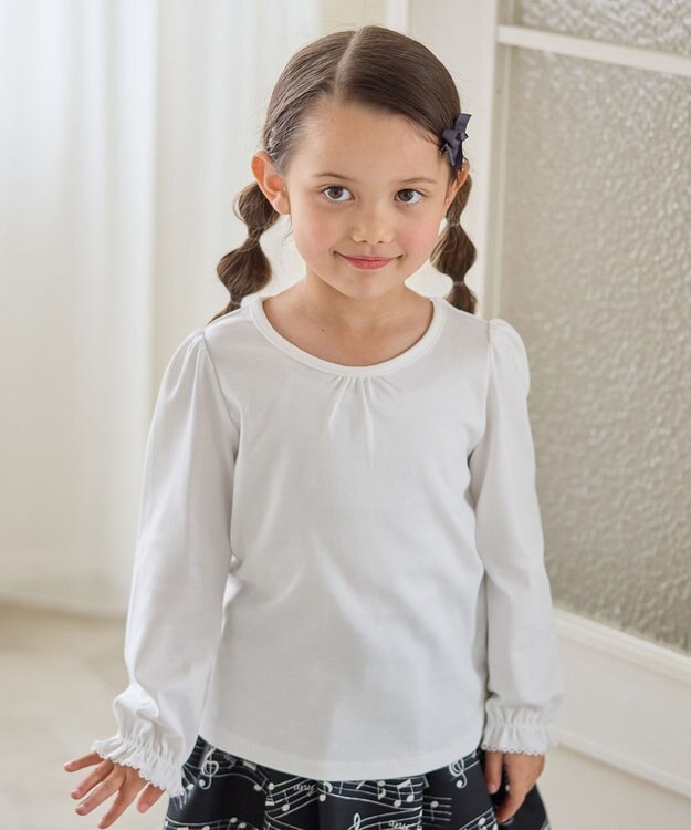 ANY KIDS 襟なしカットソーブラウス ホワイト