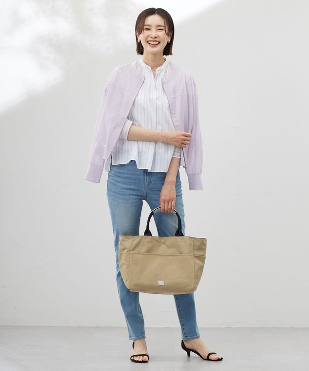 J.PRESS LADIES 【洗える】SHEER LIGHT ニット ブルゾン ラベンダー系