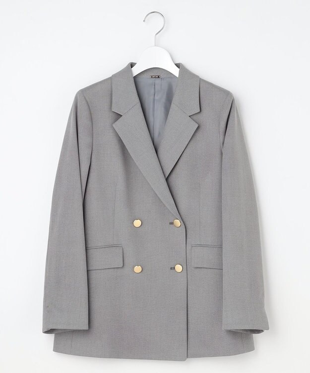 ANY SIS L 褒めらレディストレッチ テーラード ジャケット グレーシャンブレー