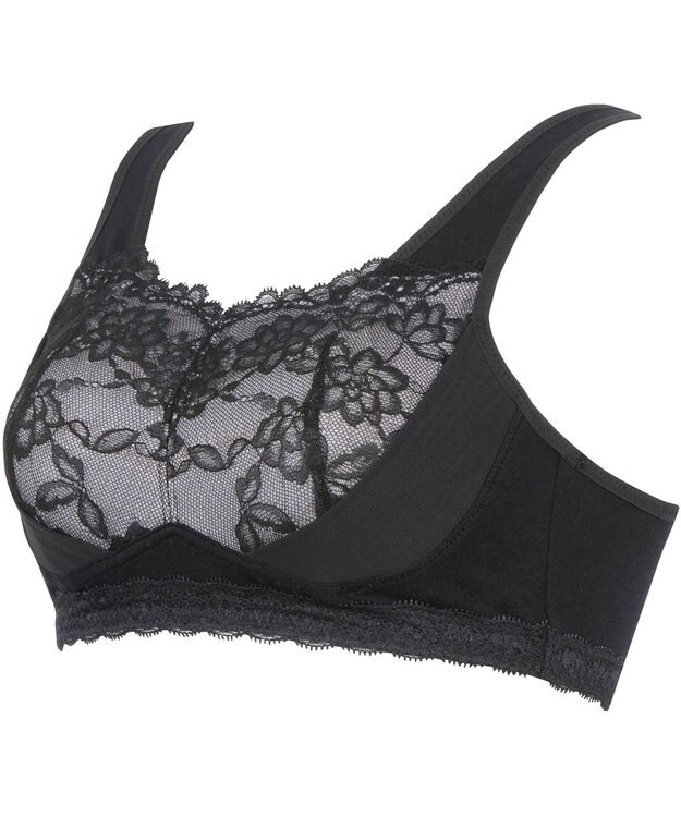 WACOAL 【ナイトアップブラ】 動画クリエイター nanakoななこさんコラボカラー登場 ナイトブラ 綿混(本体) 就寝時用 3Lまで対応 大きいサイズ ノンワイヤー レディース BRA166 /ワコール ブラック