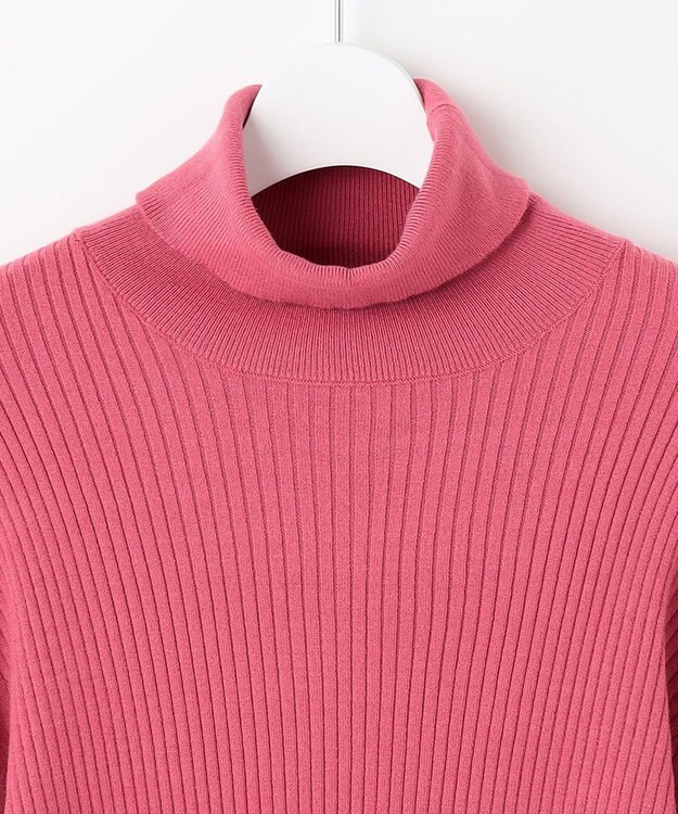 23区GOLF 袖コンシャスで華やかさを添えて◎【23Fondation/WOMEN】タートルネック カラーニット ピンク系