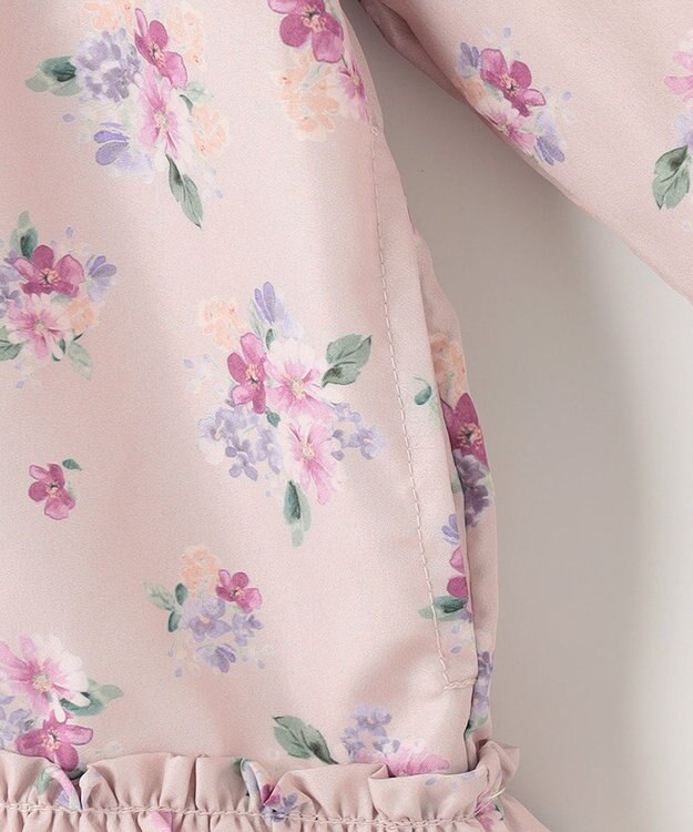 ANY KIDS フード取り外し 総柄 ブルゾン ピンク系花柄