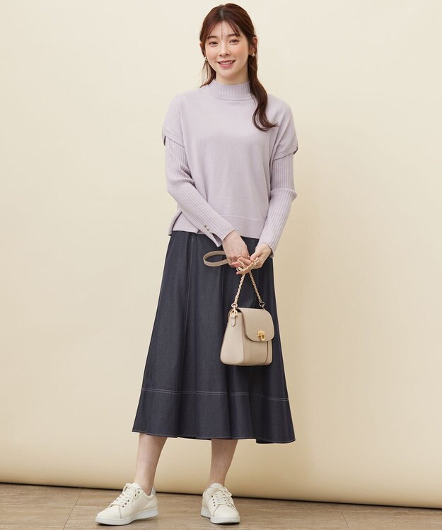 ANY SIS L 【2SET】ニットベストツイン セット ラベンダー