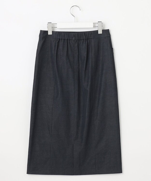 J.PRESS LADIES 【洗える・吸水速乾】コットン麻シェルドライ ナロー スカート ネイビー系