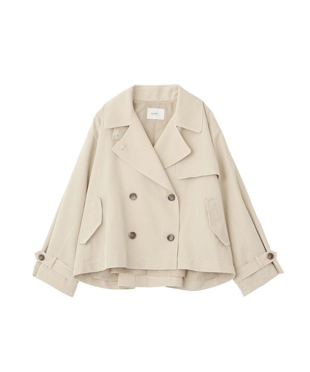 earth music&ecology 2WAYフードショートフレアトレンチ Beige