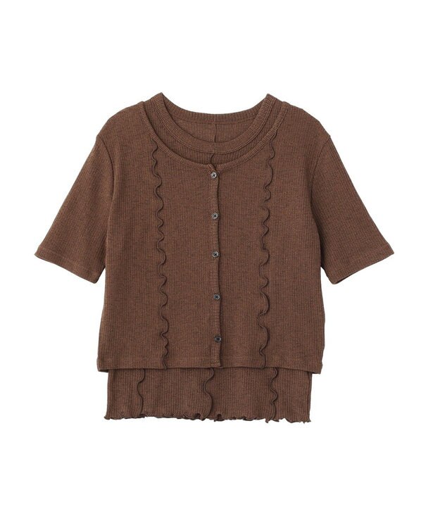 earth music&ecology SET2点メロータンク＋カーディガン Brown
