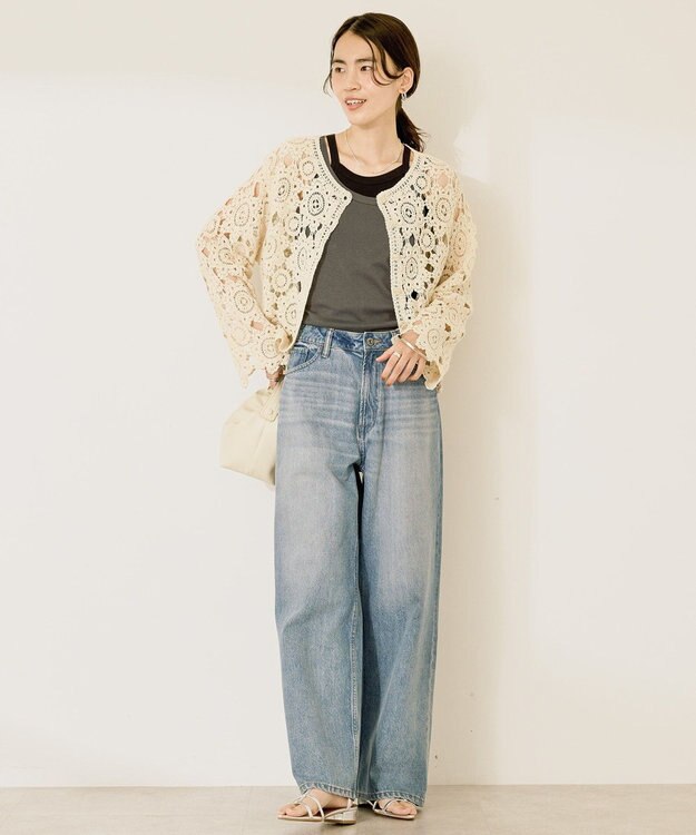 AMERICAN HOLIC トーションレースカーディガン Ivory