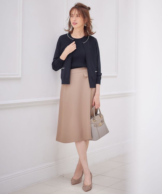 ANY SIS 【WEB・一部店舗限定】ビットスエードライク パンプス グレージュ