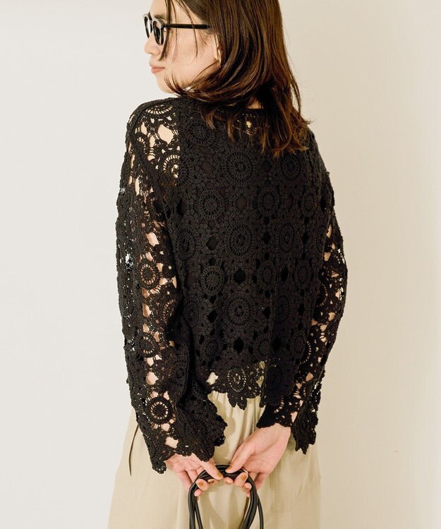 AMERICAN HOLIC トーションレースカーディガン Black