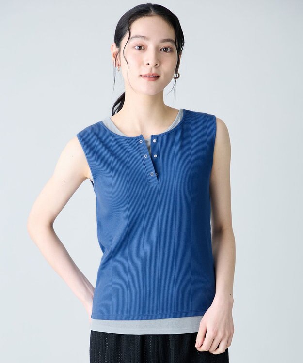LGB ロング ヘンリーネック タンクトップ 2SET】ツインセットヘンリーネックタンクトップ / ANY | ファッション