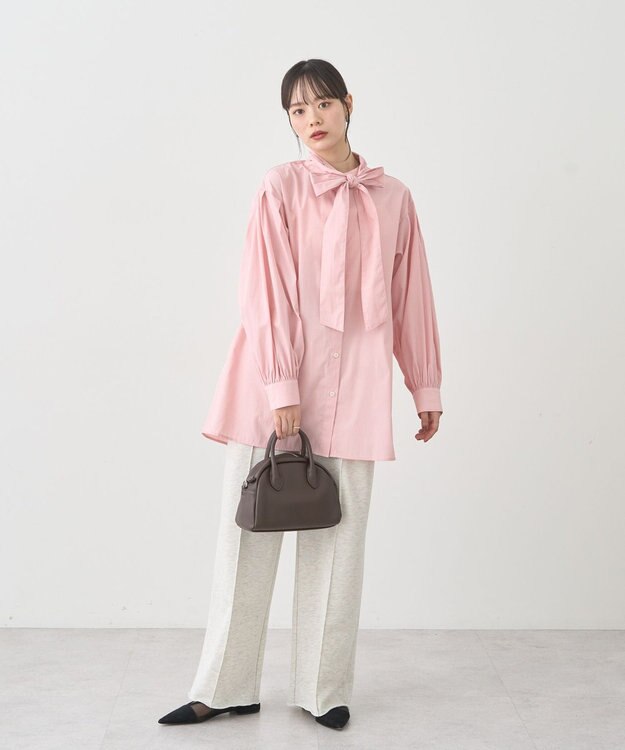 earth music&ecology 2wayボウタイブラウス Stripe